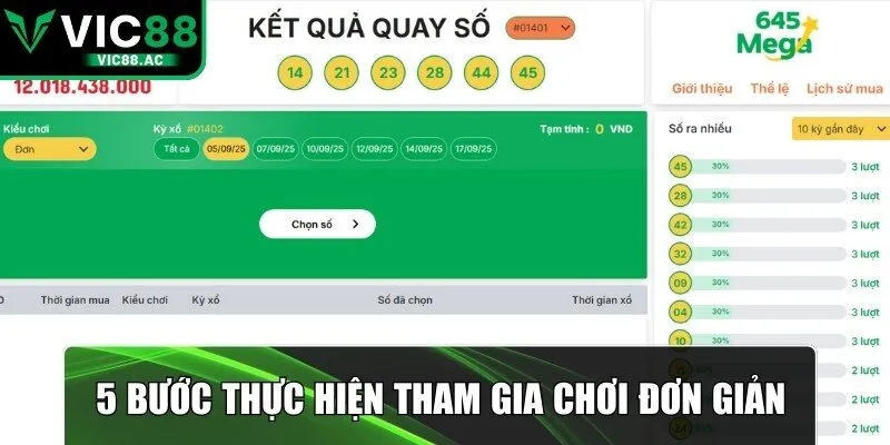 5 bước thực hiện tham gia chơi đơn giản